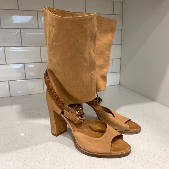 ⭐HOST PICK⭐💖LATITUDE FEMME Open Toe Italian Boots NWOT - Picture 1 of 10